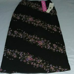 JONES NEW YORK Silk Floral Skirt